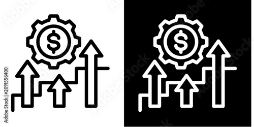 Fotografie Competitive Edge  Icon Set White Line Style Collection