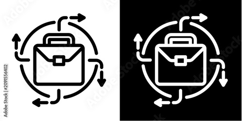 Business Agility  Icon Set White Line Style Collection