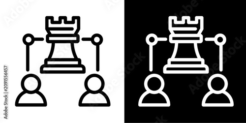 Strategic Alliance  Icon Set White Line Style Collection