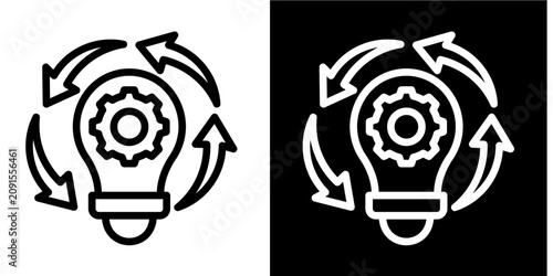 Process Innovation  Icon Set White Line Style Collection
