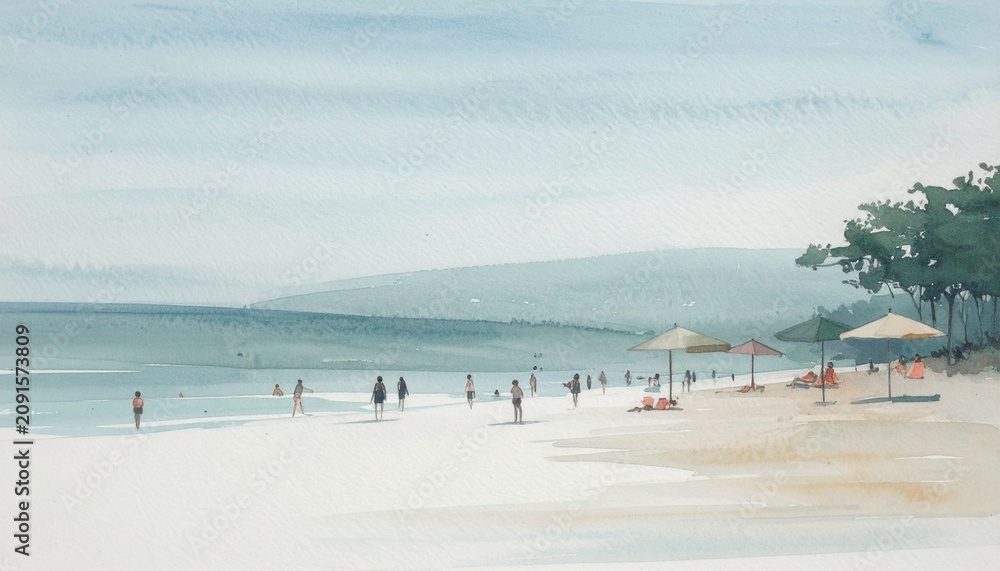 Obraz premium 真夏の海で海水浴 swimming at the midsummer beach