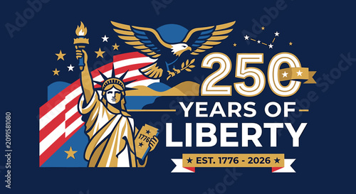 Canvastavla Celebration of two hundred fifty years of freedom featuring patriotic symbols an