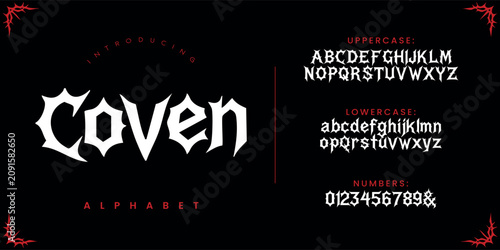Coven Alphabet Dark Gothic Style Font For Occult And Halloween Themed Graphic Designs