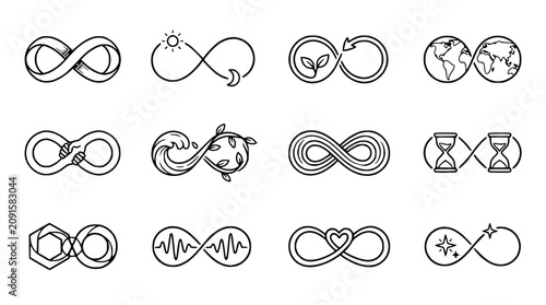 Konstfotografi Infinity Symbol Variations: Nature, Time, Cycles, Cosmos, DNA, Love, Geometry