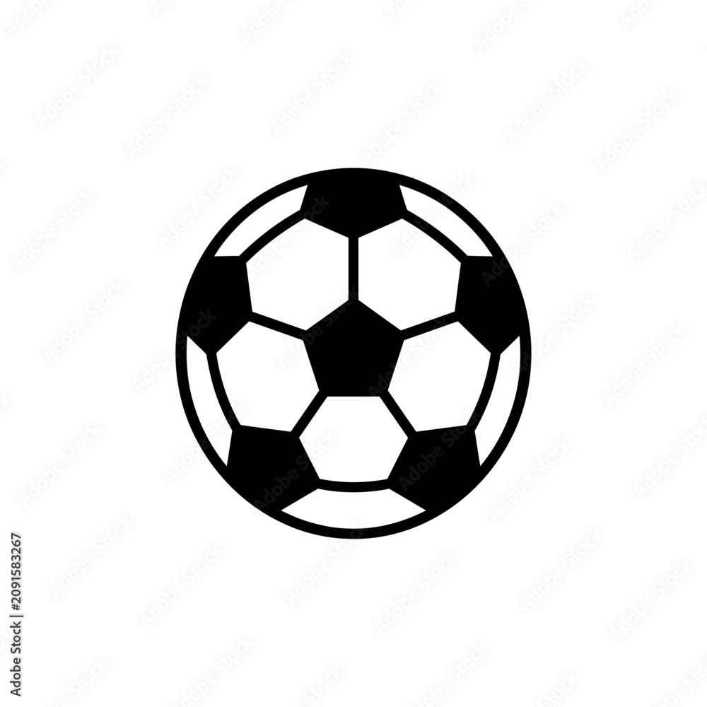 Naklejka premium Minimalist Soccer Ball Icon Vector Illustration