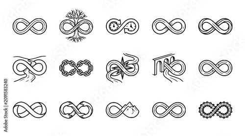 Tableau sur toile Infinity Symbol Variations: Abstract Concepts of Eternity, Endless Cycles, and I