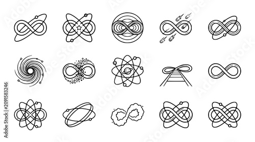 Quadro su tela Infinity Symbol Variations: Abstract Science, Cosmos, and Concepts