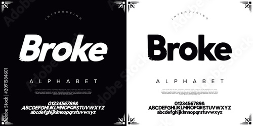 Broke Alphabet Grunge Brush Style Decorative Font For Urban And Modern Typography Needs