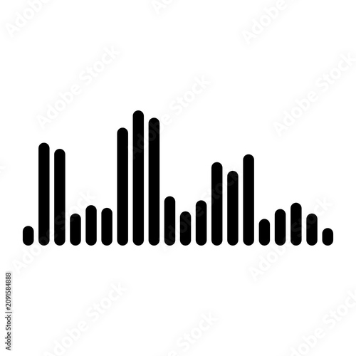 Картината върху платно Silhouette of People Standing in Row with Varying Heights Minimalist Black and W
