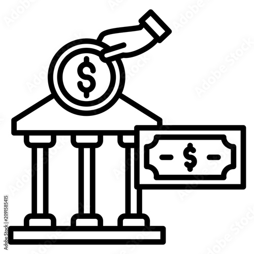 Bank Deposit Icon Element For Design