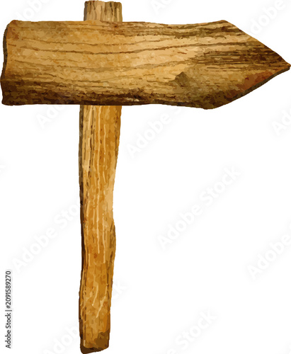 Rustic wooden directional signpost with weathered texture
