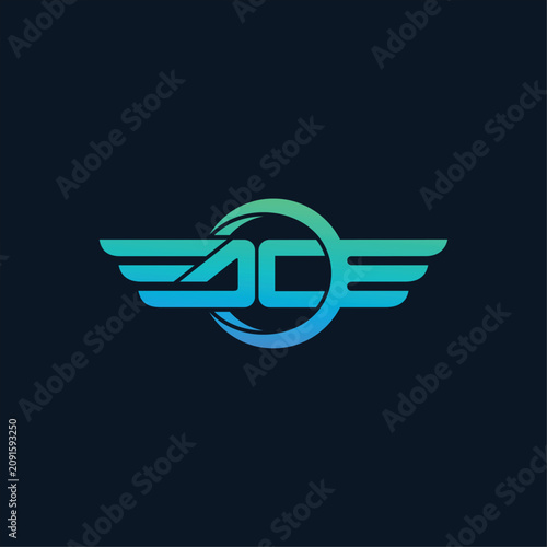 Modern ACE Letter Monogram Wing Logo with Circular Gradient Design for Technology and Corporate Branding