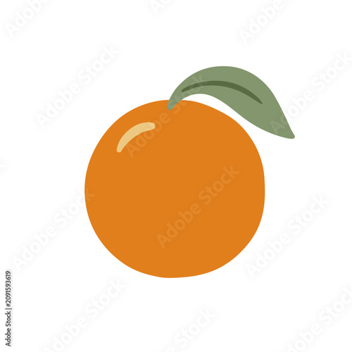 Orange with leaf