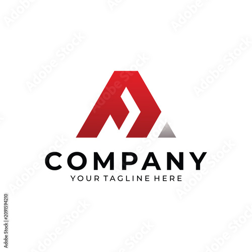 Modern Letter A Monogram Logo Design with Geometric Red Gradient Branding