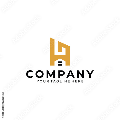 Modern House Letter H Logo Template for Real Estate and Construction Company