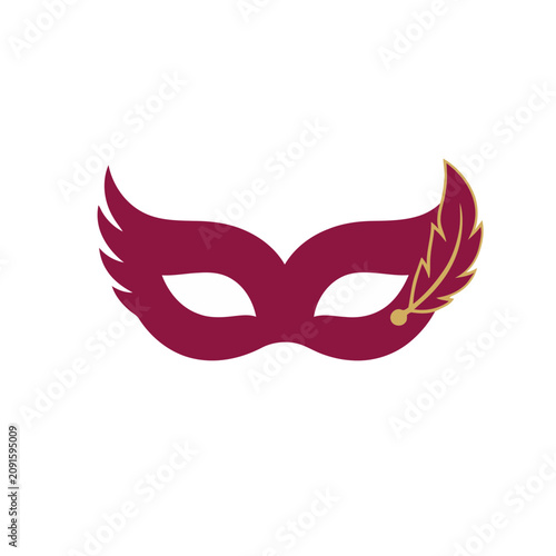 Masquerade Mask with Feather Accent