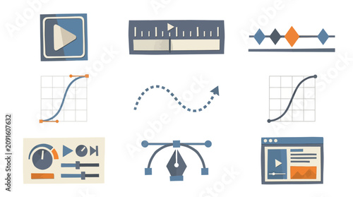 nine collection of graphic charts