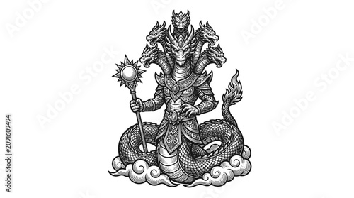Canvastavla Hindu God Shiva Statue Illustration.