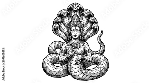 Foto Hindu god Shiva with snake.