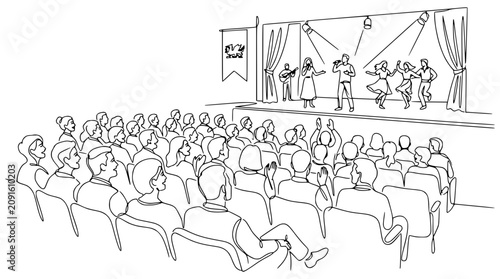 Performance on Stage with Audience Watching in Auditorium