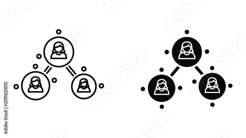 Konstfotografi Family Tree Structure Illustration with Three Generations and Gender Icons in Mi
