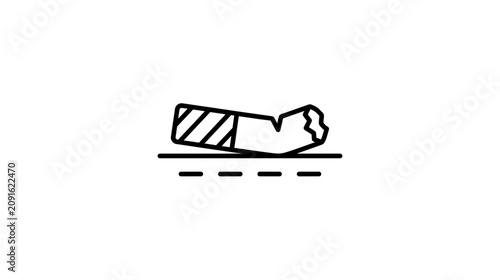 Fotografie Cigarette Butt Icon on Road Surface - Smoking Pollution Concept
