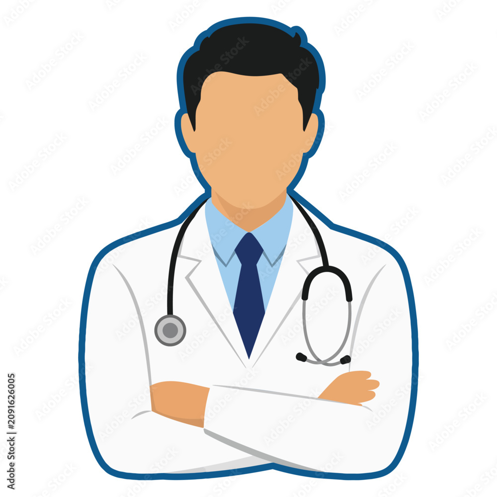 Fototapeta premium Physician Silhouette Icon Medical Doctor Healthcare Professional Black Isolated Vector