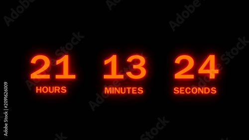 Canvastavla Countdown clock displaying 21 hours 13 minutes 24 seconds on dark background