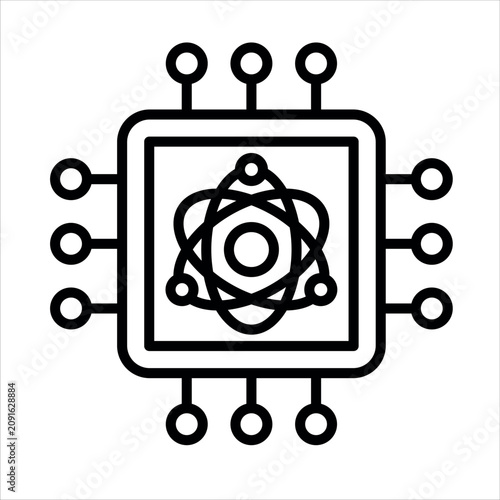 Φωτογραφία Quantum Computing icon line illustration