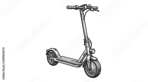 Quadro su tela Scooter with two wheels and handlebars.