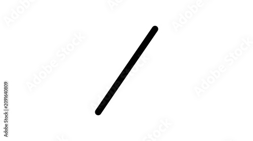 Simple Black Diagonal Line on White Background