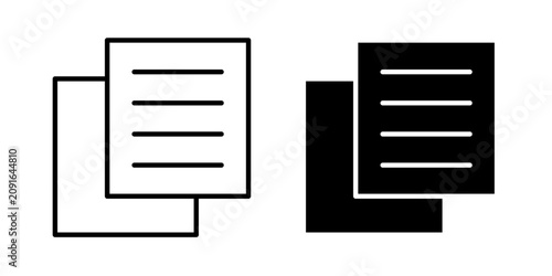 Konstfotografi Content copy icon in outline and solid style, isolated on white background