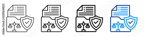 Data Protection Law Outline Icon Set