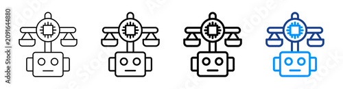 Foto Ai Ethics Outline Icon Set