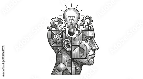 Photos Innovative Mind with Light Bulb Idea.