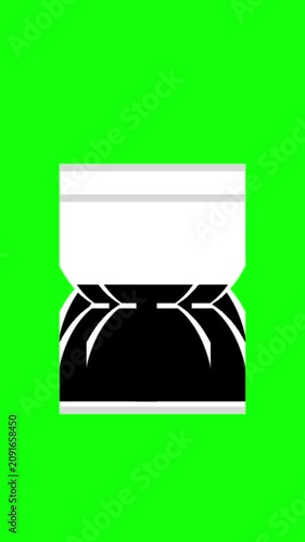 Cursor hourglass timer animated on green screen background, vertical video