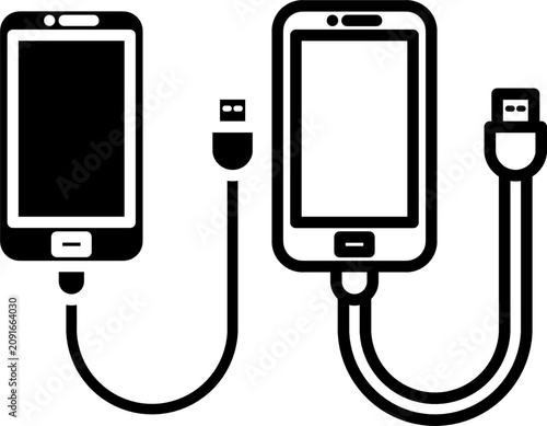 Smartphone Charging Cable Connection Icon