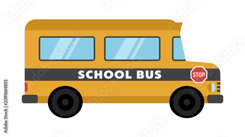 Yellow School Bus Vector Illustration for Educational Transport Concept
