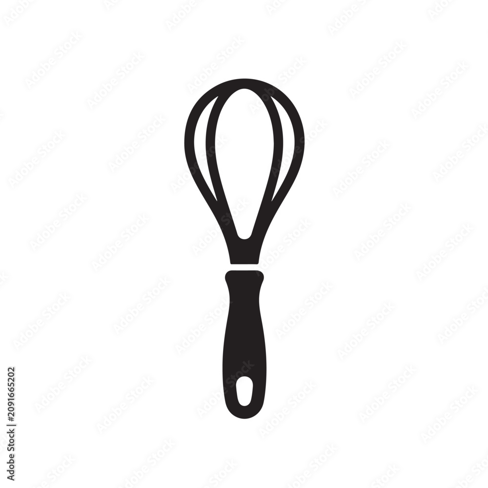 Fototapeta premium Wire whisk vector icon graphic design flat simple illustration isolated on white background.