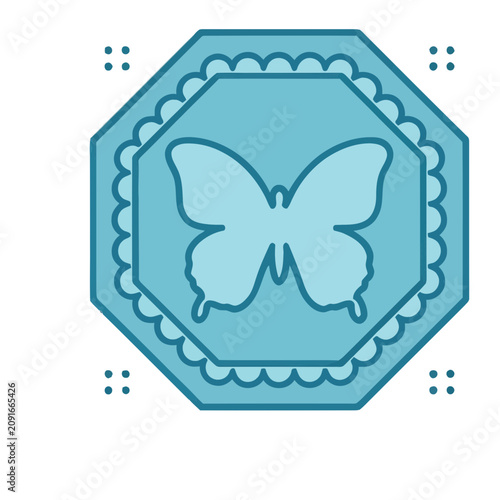 Blue Folk Pattern Tile Flat SVG Icon