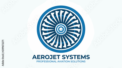 Aviation technology logo featuring a jet turbine engine fan.