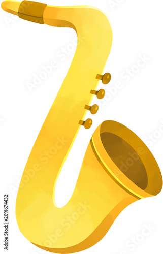 Photography Golden saxophone musical instrument illustration for jazz and classical music th