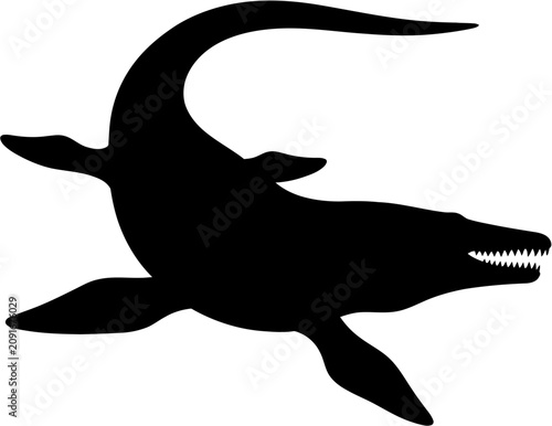 Photos Mosasaurus Silhouette Vector Illustration , Dinosaur Silhouette Element , Transp