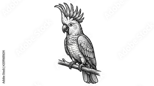 Photos Cockatoo Perched on a Branch Alone.