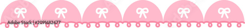 Cute Kawaii Border Pink with swirls and bows