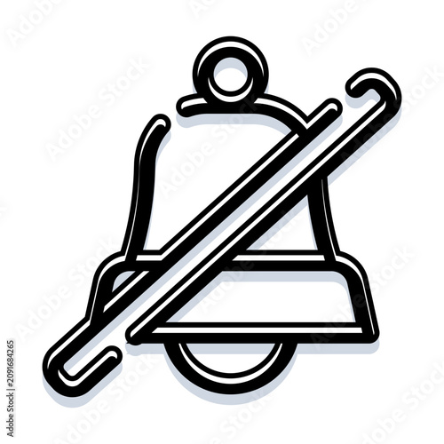 Tableau sur toile Bell icon with a diagonal line across, representing the concept of mute, silent,