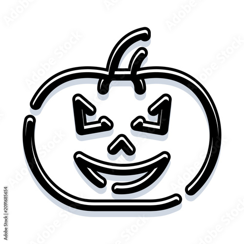 Photography Jack o lantern outline icon creating a spooky and fun design element for autumn