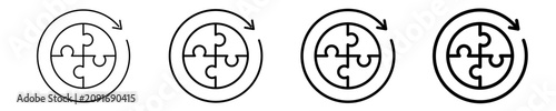 Schilderij op canvas Puzzle Completion  Icon Set Different Style Collection
