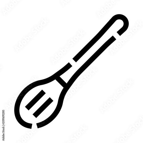 Foto Slotted spoon graphic representation of a kitchen cooking tool, used for serving