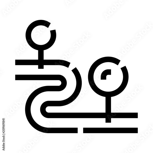 Konstfotografi Roadmap icon visualising a clear path with markers, depicting strategy, project